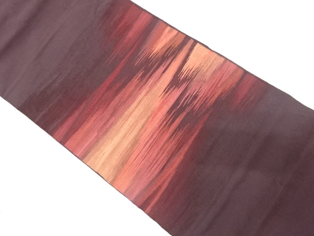 明綴れ　霞模様織り出し　袋帯